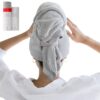 VOLO Hero Microfiber Hair Towel | Super Absorbent, Ultra-Soft, Fast Drying | Reduce Dry Time by 50% | Large, Premium Wrap Towel for All Hair Types | Anti-Frizz, Anti-Breakage, Hands-Free | Luna Gray